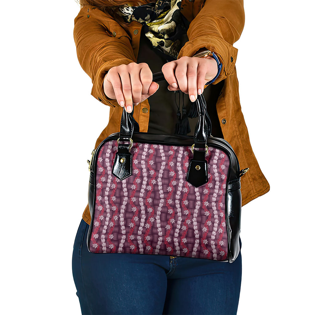 Pikake Maile Tiare Lei Shoulder Handbag Akala Lauhala Pattern