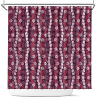 Pikake Maile Tiare Lei Shower Curtain Akala Lauhala Pattern