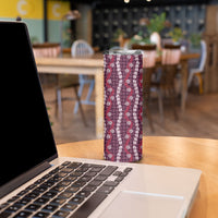 Pikake Maile Tiare Lei Skinny Tumbler Akala Lauhala Pattern