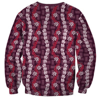 Pikake Maile Tiare Lei Sweatshirt Akala Lauhala Pattern