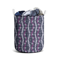 Pikake Maile Tiare Lei Laundry Basket Poni Lauhala Pattern