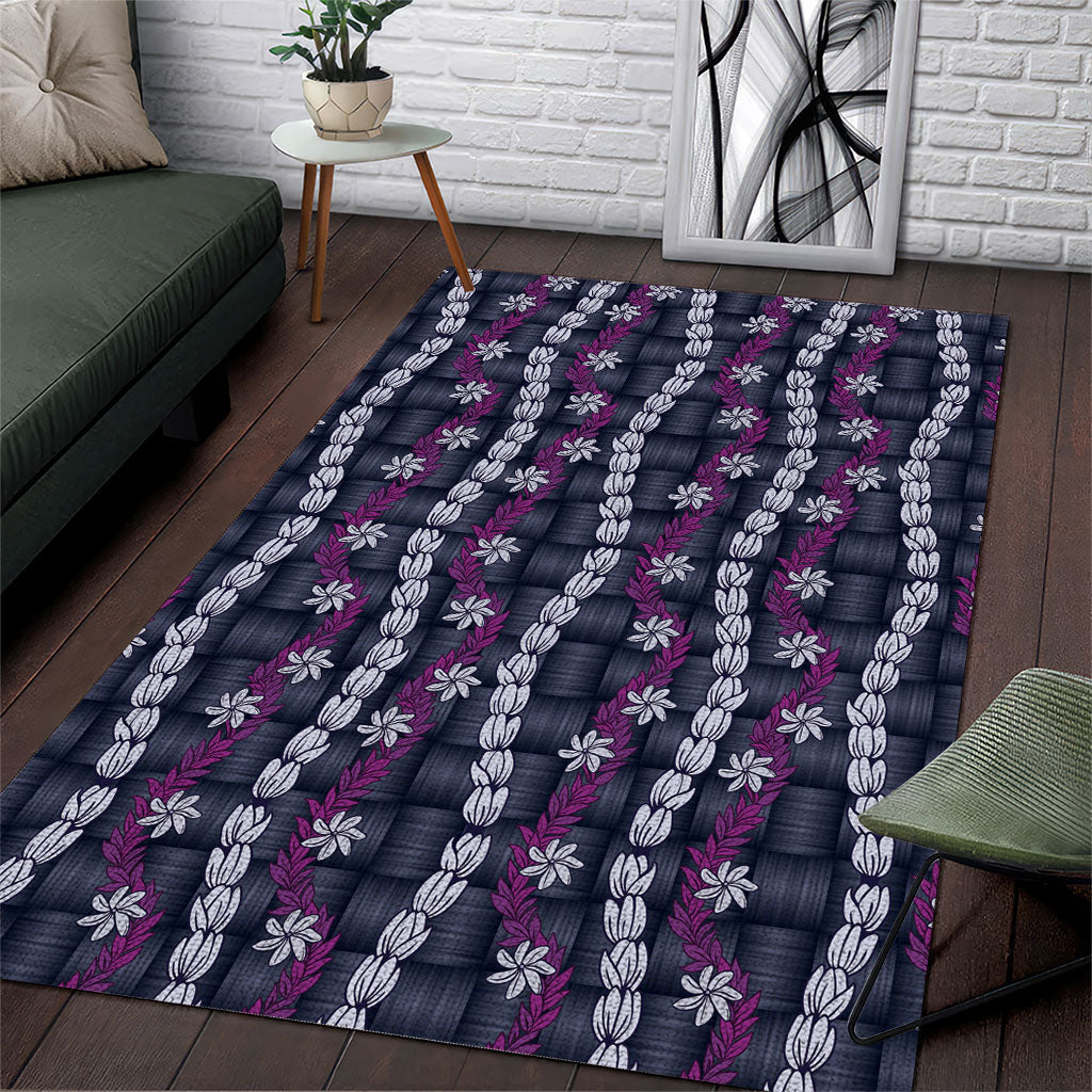 Pikake Maile Tiare Lei Area Rug Poni Lauhala Pattern