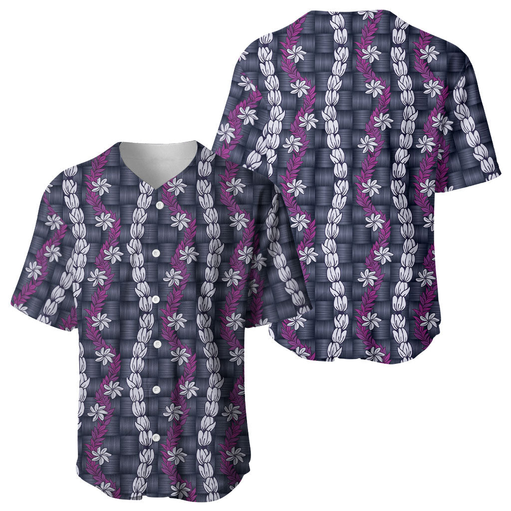 Pikake Maile Tiare Lei Baseball Jersey Poni Lauhala Pattern