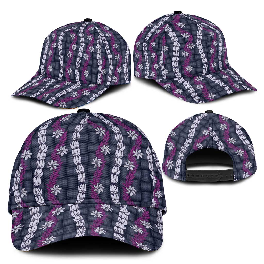 Pikake Maile Tiare Lei Classic Cap Poni Lauhala Pattern