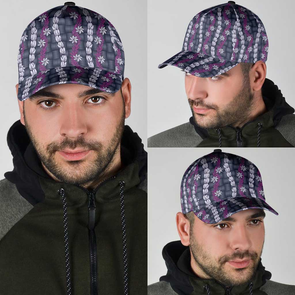 Pikake Maile Tiare Lei Classic Cap Poni Lauhala Pattern