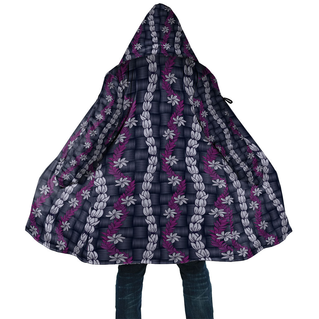 Pikake Maile Tiare Lei Cloak Poni Lauhala Pattern LT01 Unisex Purple - Polynesian Pride