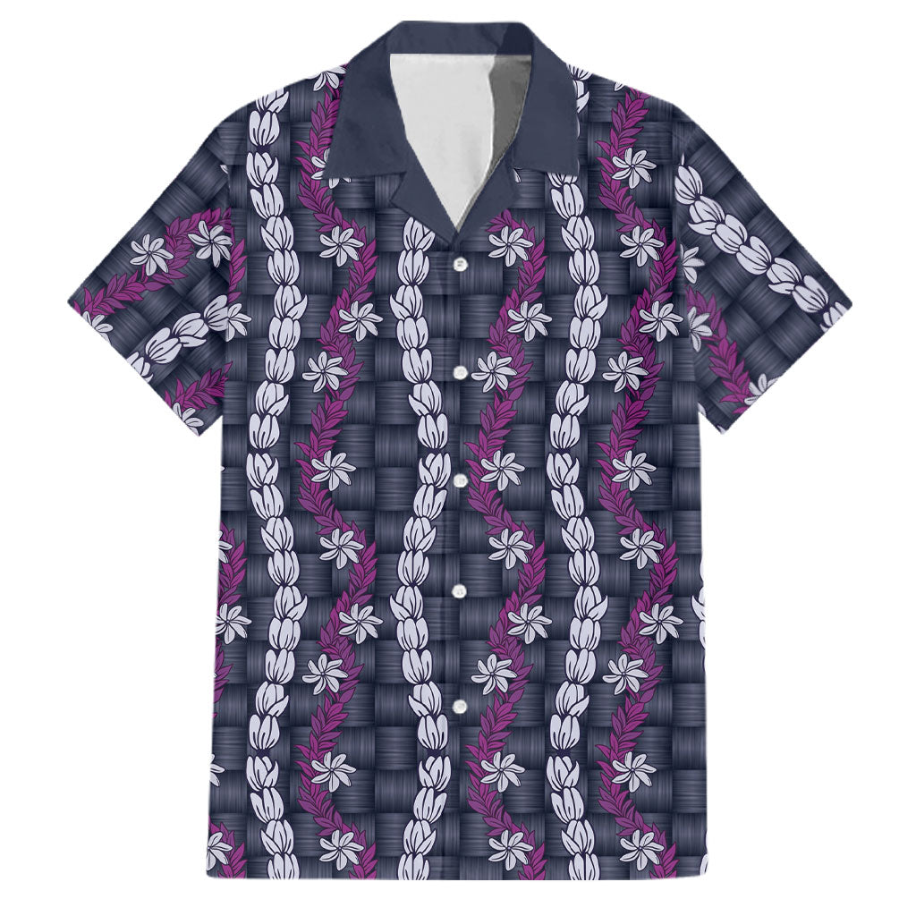 Pikake Maile Tiare Lei Family Matching Long Sleeve Bodycon Dress and Hawaiian Shirt Poni Lauhala Pattern