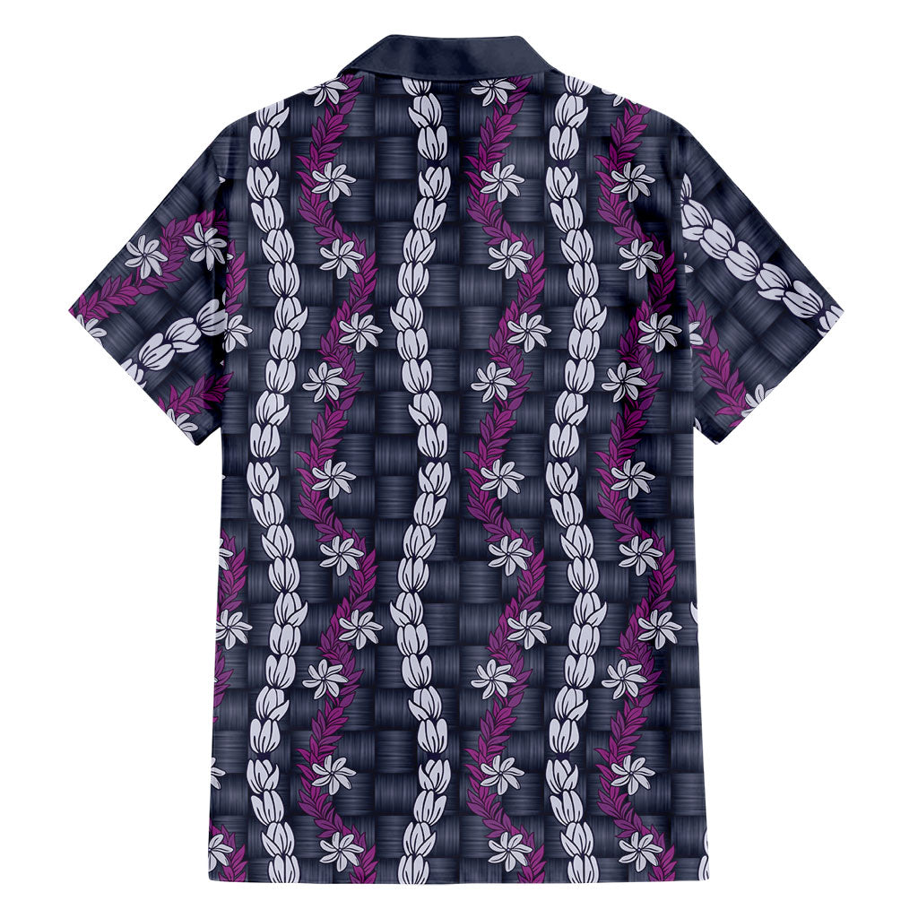 Pikake Maile Tiare Lei Family Matching Long Sleeve Bodycon Dress and Hawaiian Shirt Poni Lauhala Pattern
