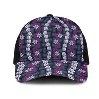 Pikake Maile Tiare Lei Mesh Trucker Cap Poni Lauhala Pattern