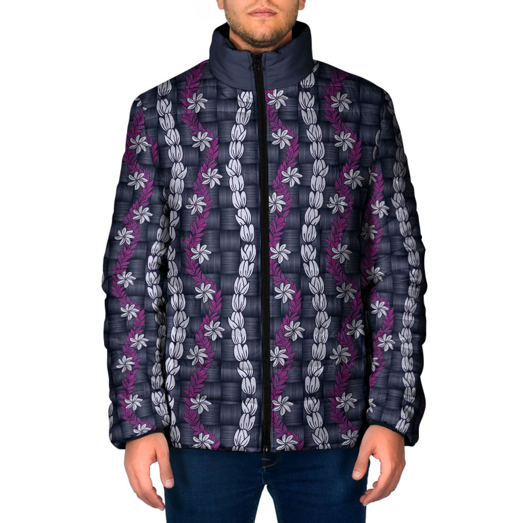 Pikake Maile Tiare Lei Padded Jacket Poni Lauhala Pattern