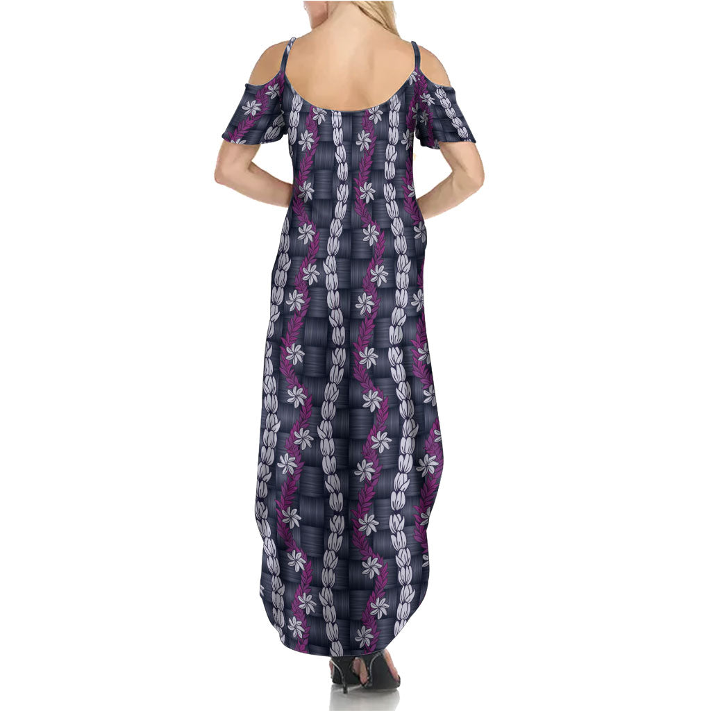 Pikake Maile Tiare Lei Summer Maxi Dress Poni Lauhala Pattern