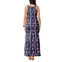 Pikake Maile Tiare Lei Tank Maxi Dress Poni Lauhala Pattern