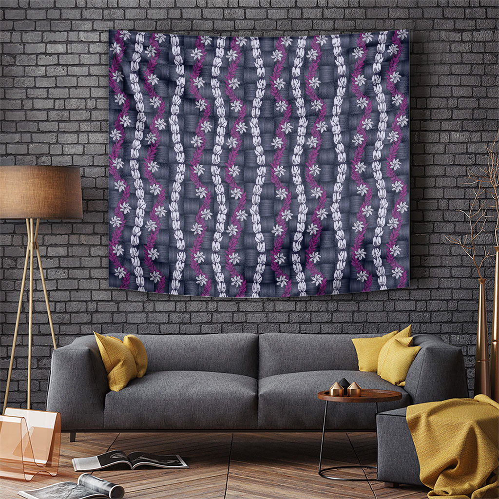 Pikake Maile Tiare Lei Tapestry Poni Lauhala Pattern LT01 Purple - Polynesian Pride
