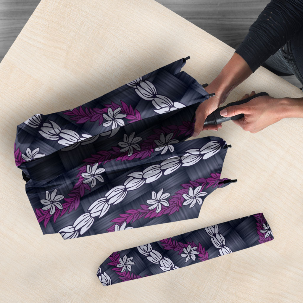 Pikake Maile Tiare Lei Umbrella Poni Lauhala Pattern