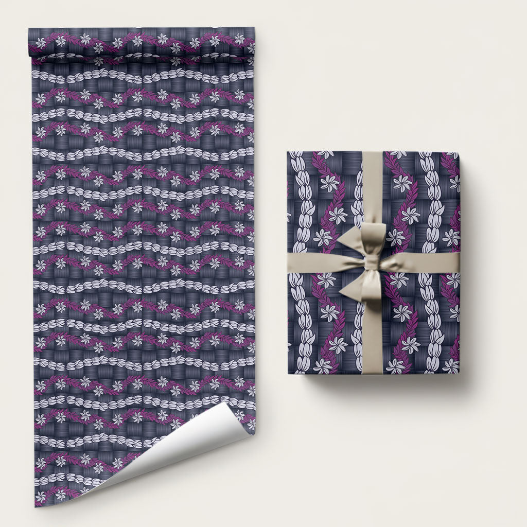 Pikake Maile Tiare Lei Wrapping Paper Poni Lauhala Pattern