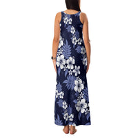 Hawaiian Hibiscus Tribal Floral Blue Family Matching Tank Maxi Dress and Hawaiian Shirt Polynesian Tapa Pattern LT01 - Polynesian Pride