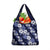 Hawaiian Hibiscus Tribal Floral Blue Grocery Bag Polynesian Tapa Pattern - Polynesian Pride