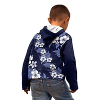 Hawaiian Hibiscus Tribal Floral Blue Kid Hoodie Polynesian Tapa Pattern LT01 - Polynesian Pride