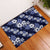 Hawaiian Hibiscus Tribal Floral Blue Rubber Doormat Polynesian Tapa Pattern - Polynesian Pride