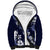 Hawaiian Hibiscus Tribal Floral Blue Sherpa Hoodie Polynesian Tapa Pattern - Polynesian Pride