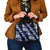 Hawaiian Hibiscus Tribal Floral Blue Shoulder Handbag Polynesian Tapa Pattern - Polynesian Pride