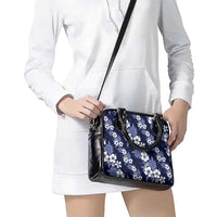 Hawaiian Hibiscus Tribal Floral Blue Shoulder Handbag Polynesian Tapa Pattern - Polynesian Pride