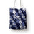 Hawaiian Hibiscus Tribal Floral Blue Tote Bag Polynesian Tapa Pattern - Polynesian Pride