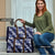 Hawaiian Hibiscus Tribal Floral Blue Travel Bag Polynesian Tapa Pattern - Polynesian Pride