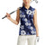 Hawaiian Hibiscus Tribal Floral Blue Women Sleeveless Polo Shirt Polynesian Tapa Pattern - Polynesian Pride