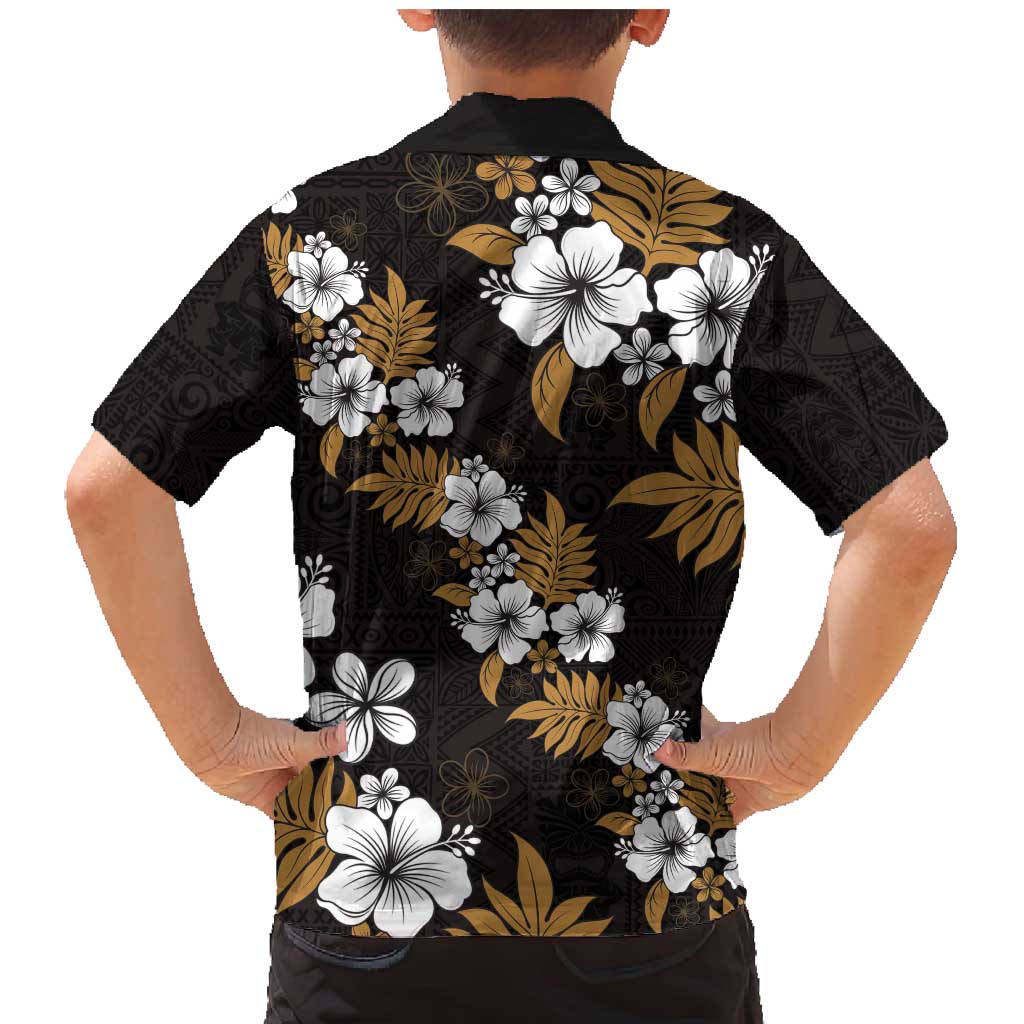 Hawaiian Hibiscus Tribal Floral Brown Family Matching Mermaid Dress and Hawaiian Shirt Polynesian Tapa Pattern LT01 - Polynesian Pride