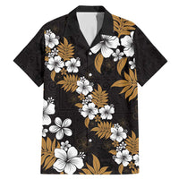 Hawaiian Hibiscus Tribal Floral Brown Family Matching Mermaid Dress and Hawaiian Shirt Polynesian Tapa Pattern LT01 Dad's Shirt - Short Sleeve Brown - Polynesian Pride