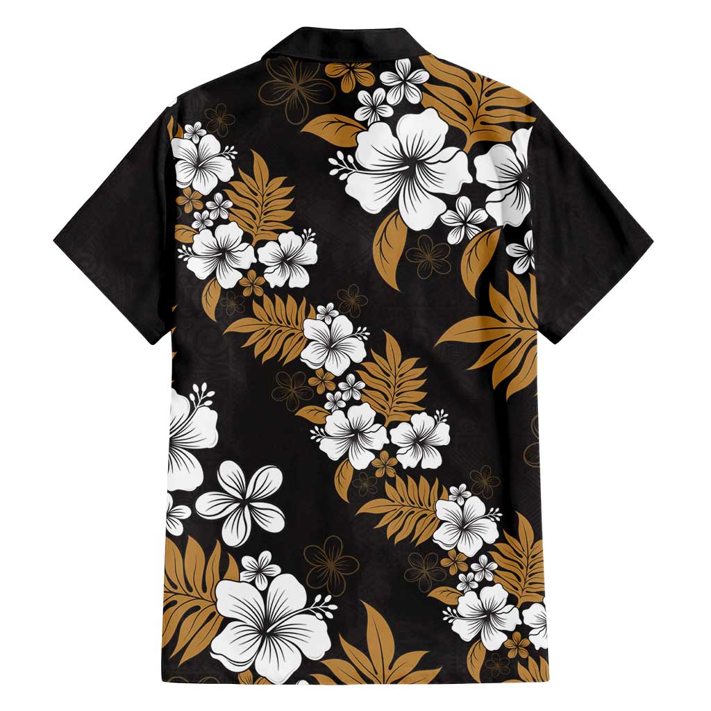 Hawaiian Hibiscus Tribal Floral Brown Family Matching Off Shoulder Maxi Dress and Hawaiian Shirt Polynesian Tapa Pattern LT01 - Polynesian Pride
