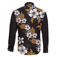 Hawaiian Hibiscus Tribal Floral Brown Family Matching Off Shoulder Maxi Dress and Hawaiian Shirt Polynesian Tapa Pattern LT01 - Polynesian Pride