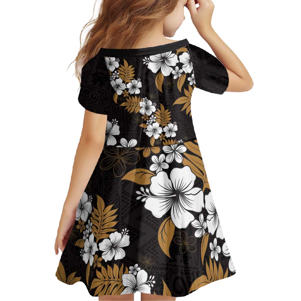 Hawaiian Hibiscus Tribal Floral Brown Family Matching Short Sleeve Bodycon Dress and Hawaiian Shirt Polynesian Tapa Pattern LT01 - Polynesian Pride