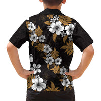 Hawaiian Hibiscus Tribal Floral Brown Family Matching Tank Maxi Dress and Hawaiian Shirt Polynesian Tapa Pattern LT01 - Polynesian Pride