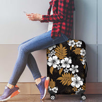 Hawaiian Hibiscus Tribal Floral Brown Luggage Cover Polynesian Tapa Pattern LT01 - Polynesian Pride