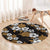 Hawaiian Hibiscus Tribal Floral Brown Round Carpet Polynesian Tapa Pattern - Polynesian Pride