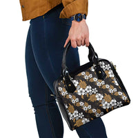 Hawaiian Hibiscus Tribal Floral Brown Shoulder Handbag Polynesian Tapa Pattern - Polynesian Pride