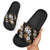 Hawaiian Hibiscus Tribal Floral Brown Slide Sandals Polynesian Tapa Pattern - Polynesian Pride