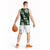Hawaiian Hibiscus Tribal Floral Green Basketball Jersey Polynesian Tapa Pattern - Polynesian Pride