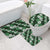 Hawaiian Hibiscus Tribal Floral Green Bathroom Set Polynesian Tapa Pattern - Polynesian Pride