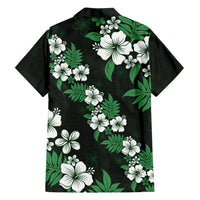 Hawaiian Hibiscus Tribal Floral Green Family Matching Off Shoulder Maxi Dress and Hawaiian Shirt Polynesian Tapa Pattern LT01 - Polynesian Pride