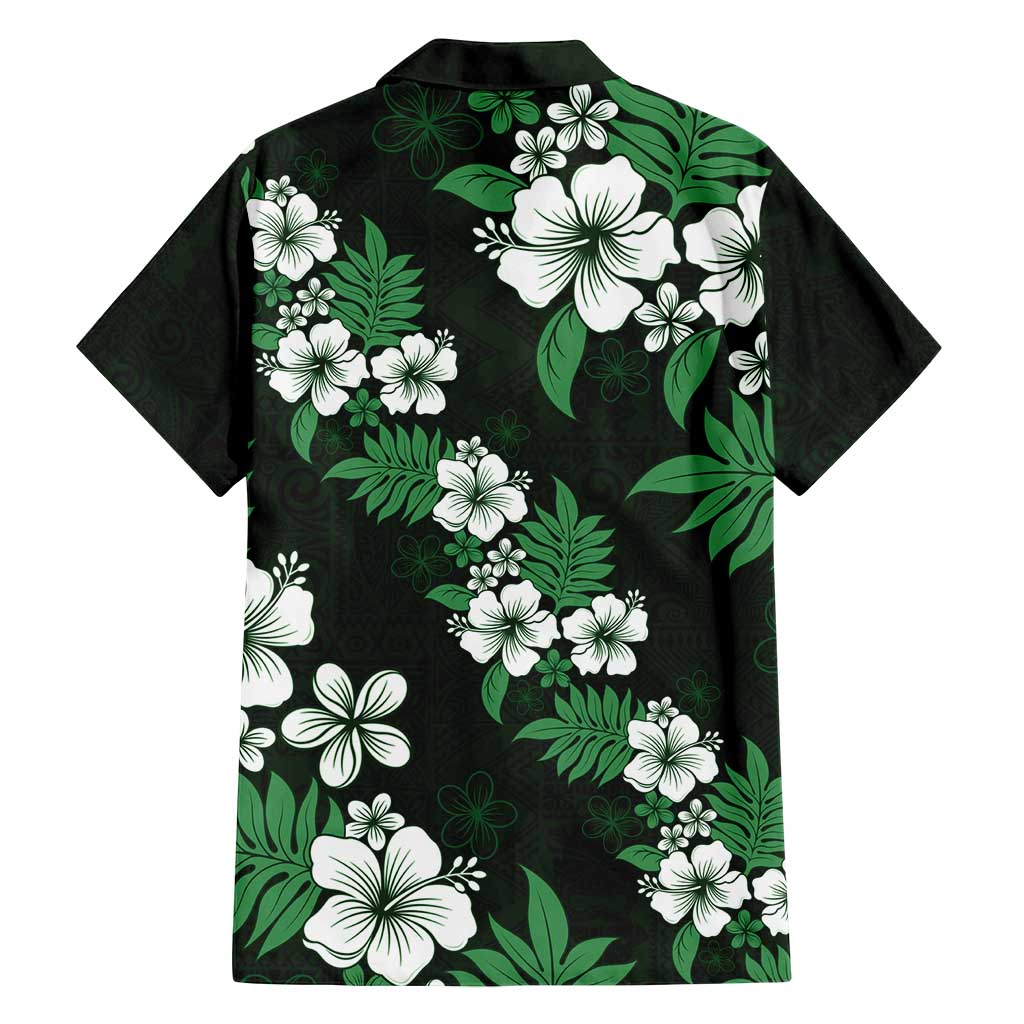Hawaiian Hibiscus Tribal Floral Green Family Matching Puletasi and Hawaiian Shirt Polynesian Tapa Pattern LT01 - Polynesian Pride