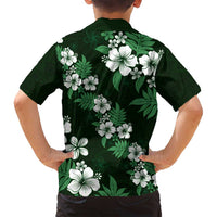 Hawaiian Hibiscus Tribal Floral Green Family Matching Tank Maxi Dress and Hawaiian Shirt Polynesian Tapa Pattern LT01 - Polynesian Pride