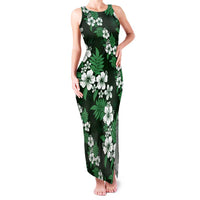 Hawaiian Hibiscus Tribal Floral Green Family Matching Tank Maxi Dress and Hawaiian Shirt Polynesian Tapa Pattern LT01 Mom's Dress Green - Polynesian Pride