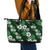 Hawaiian Hibiscus Tribal Floral Green Leather Tote Bag Polynesian Tapa Pattern - Polynesian Pride