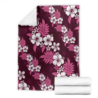 Hawaiian Hibiscus Tribal Floral Pink Blanket Polynesian Tapa Pattern - Polynesian Pride