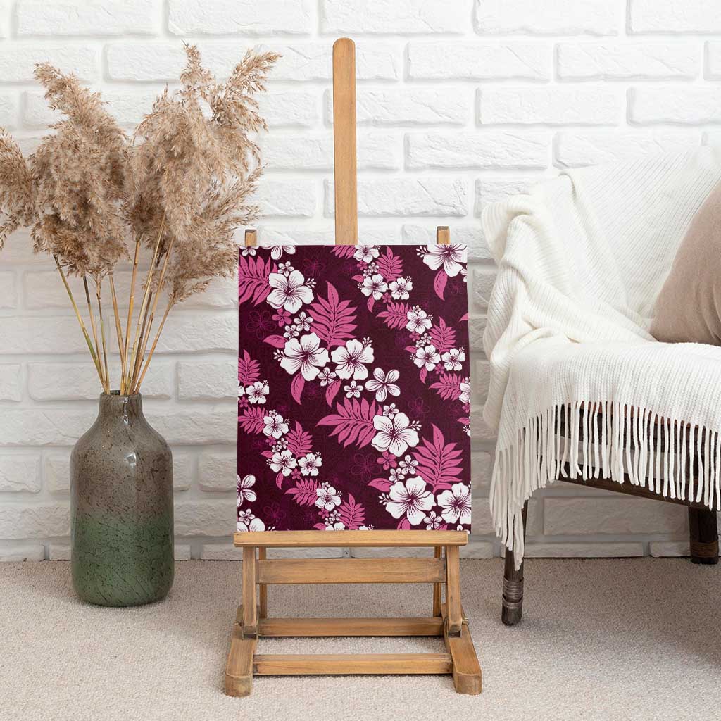 Hawaiian Hibiscus Tribal Floral Pink Canvas Wall Art Polynesian Tapa Pattern - Polynesian Pride