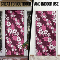 Hawaiian Hibiscus Tribal Floral Pink Door Cover Polynesian Tapa Pattern LT01 - Polynesian Pride