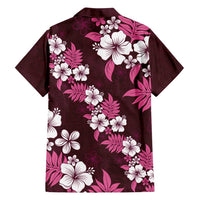 Hawaiian Hibiscus Tribal Floral Pink Family Matching Off Shoulder Maxi Dress and Hawaiian Shirt Polynesian Tapa Pattern LT01 - Polynesian Pride